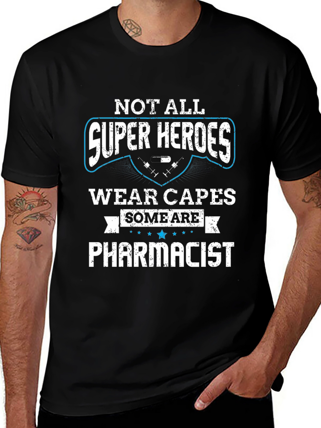 Pharmacist Super Hero Graphic T-Shirt