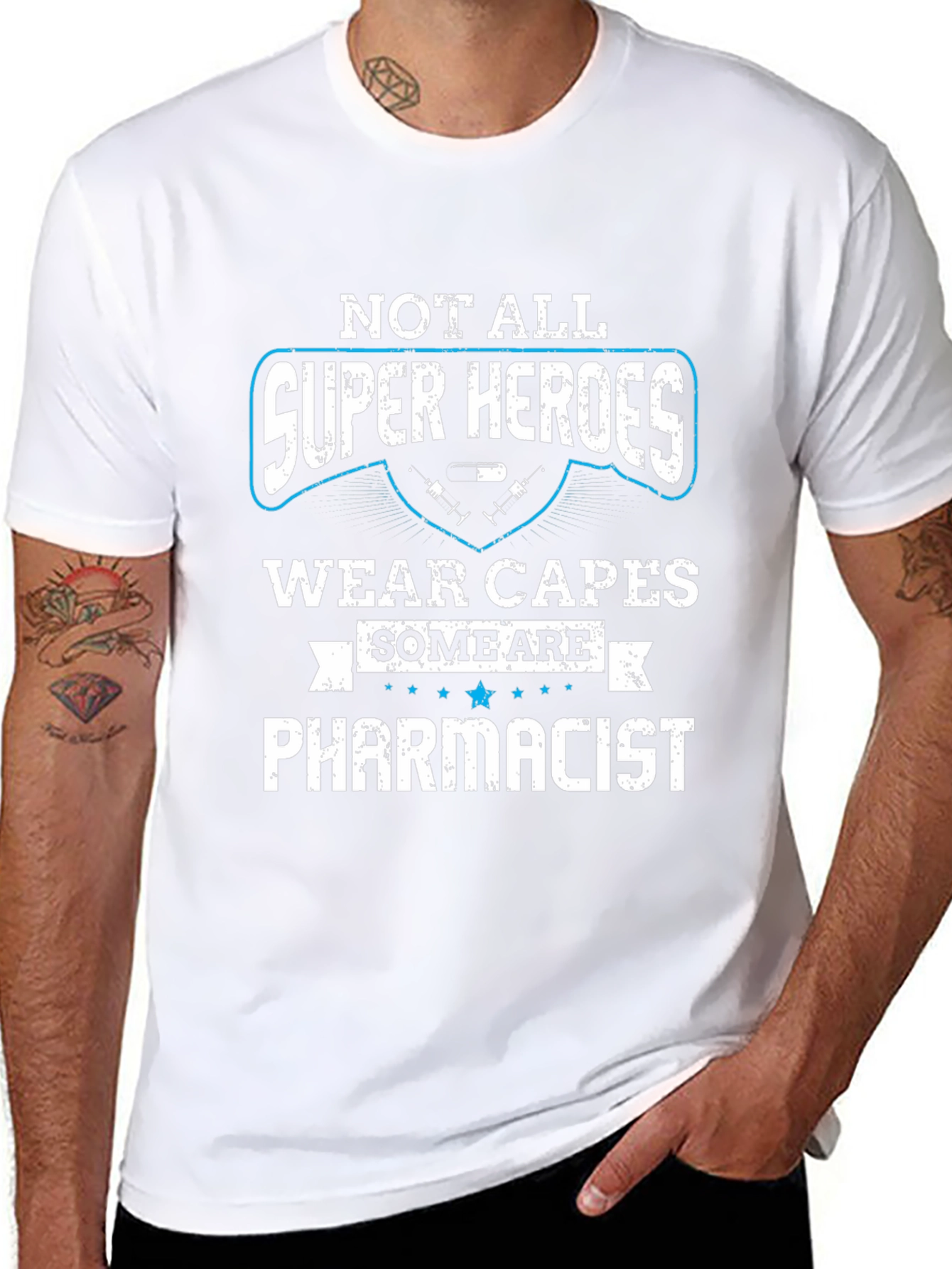 Pharmacist Super Hero Graphic T-Shirt