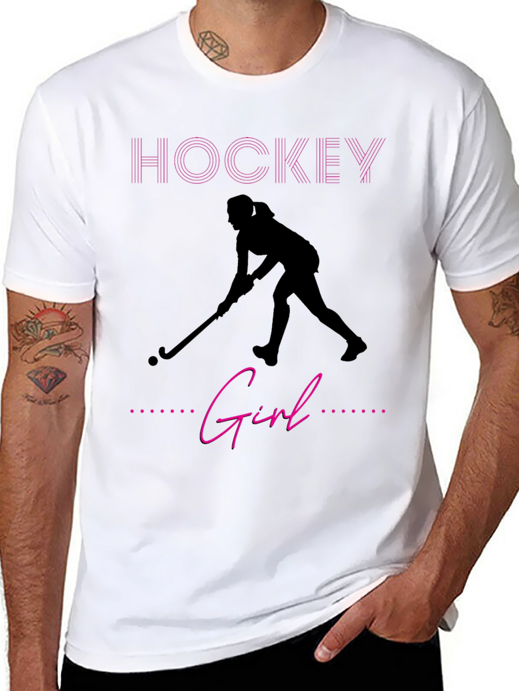 Hockey Girl Graphic Tee - Sporty Black T-Shirt