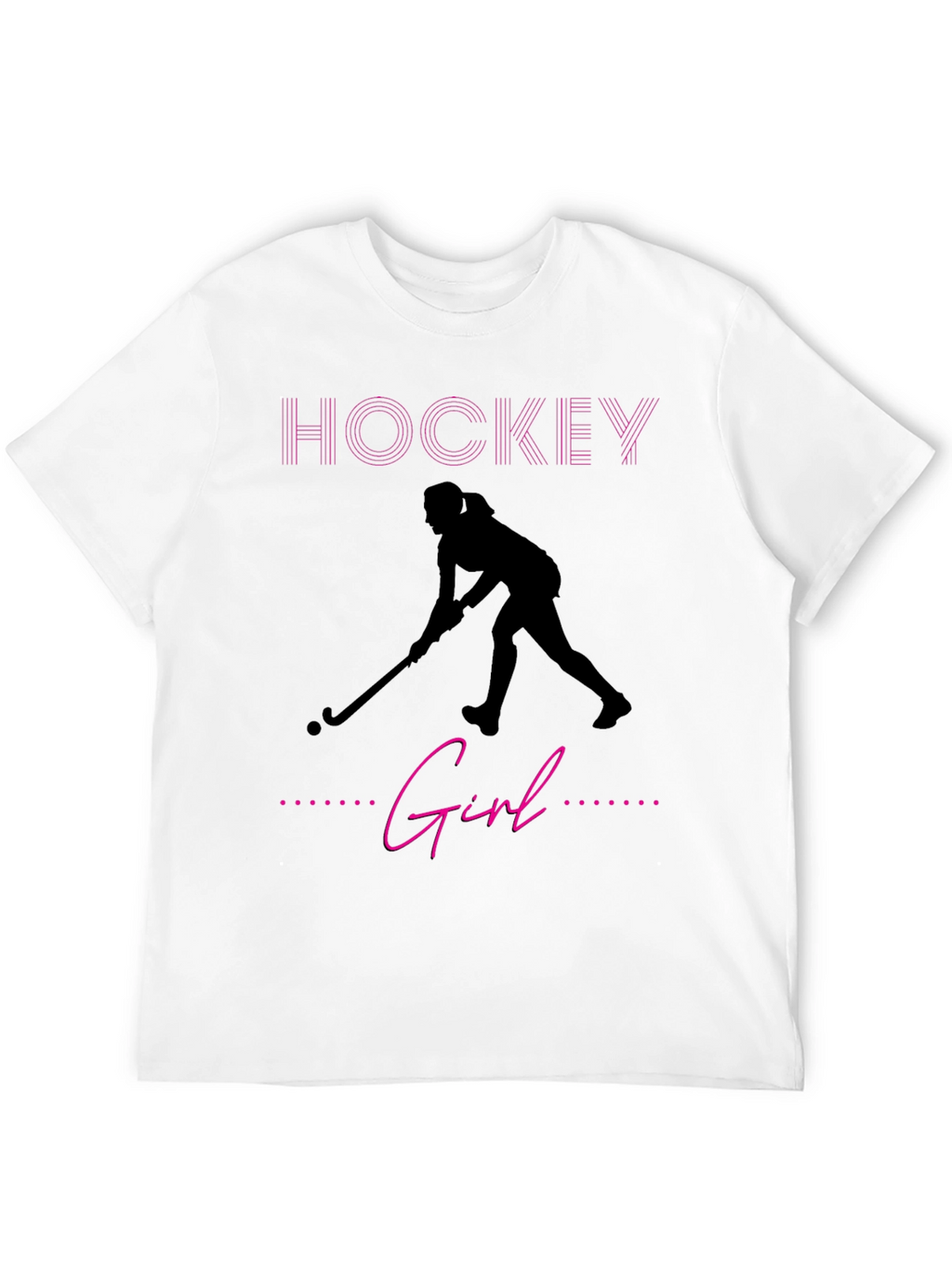 Hockey Girl Graphic Tee - Sporty Black T-Shirt