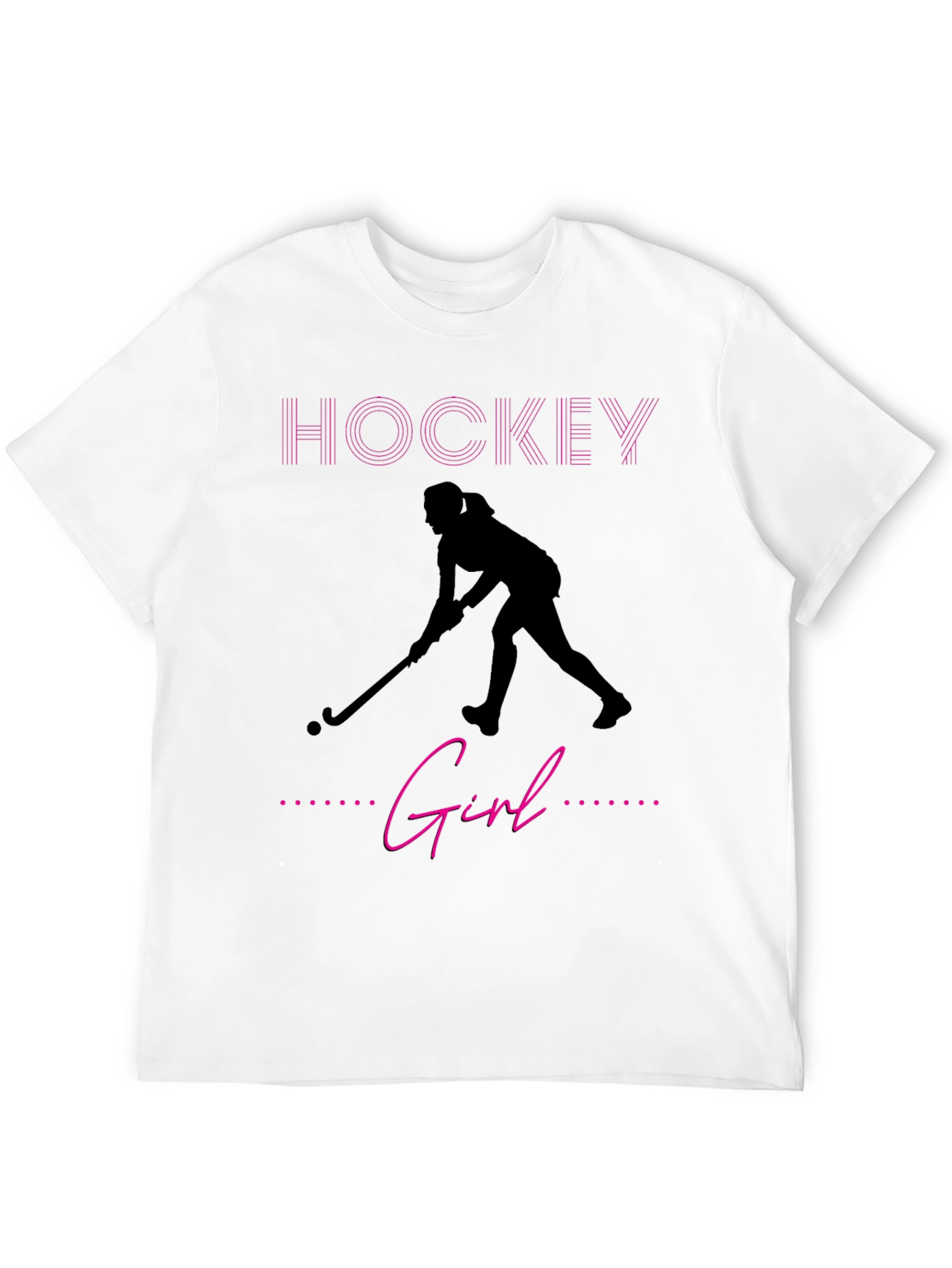 Hockey Girl Graphic Tee - Sporty Black T-Shirt