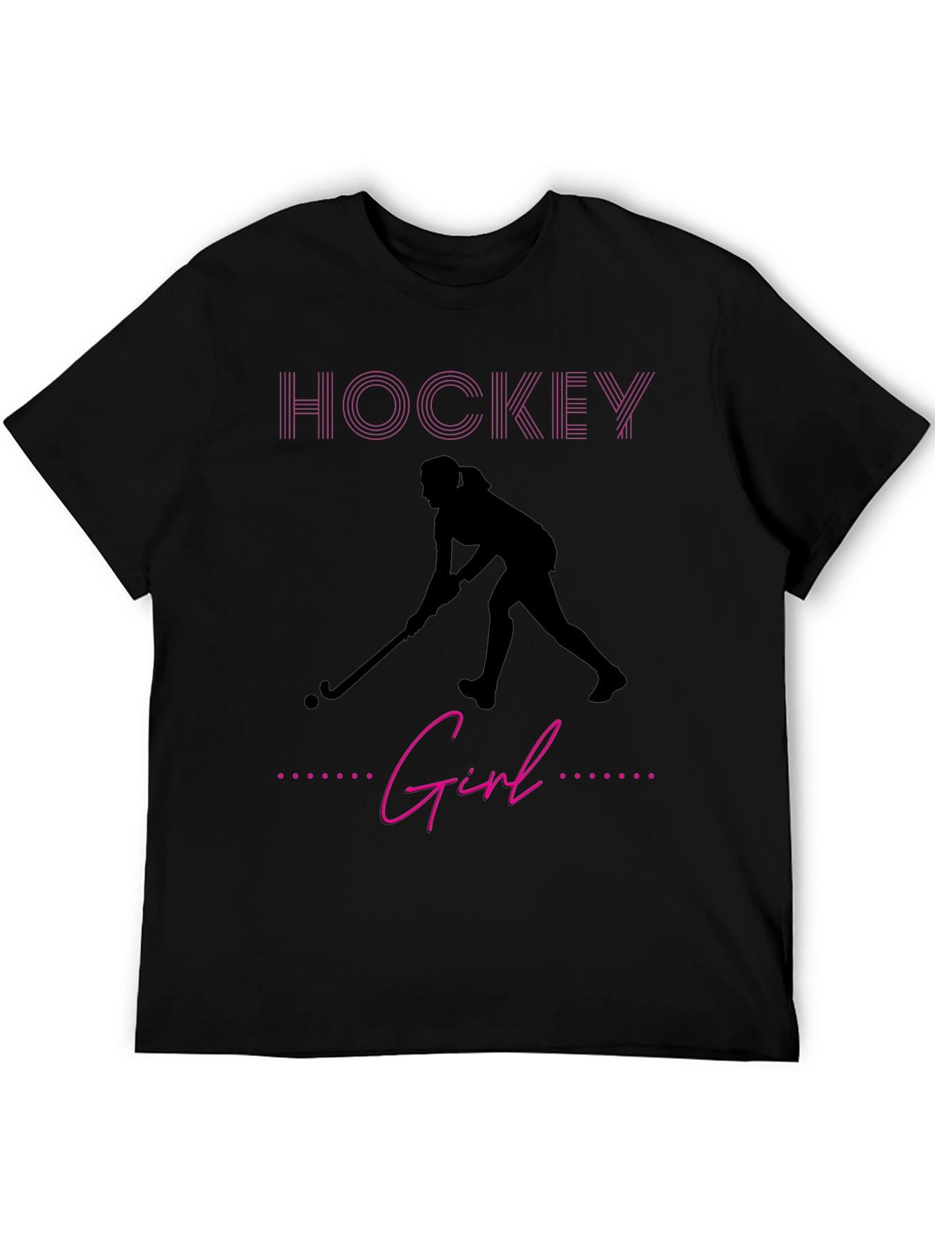 Hockey Girl Graphic Tee - Sporty Black T-Shirt