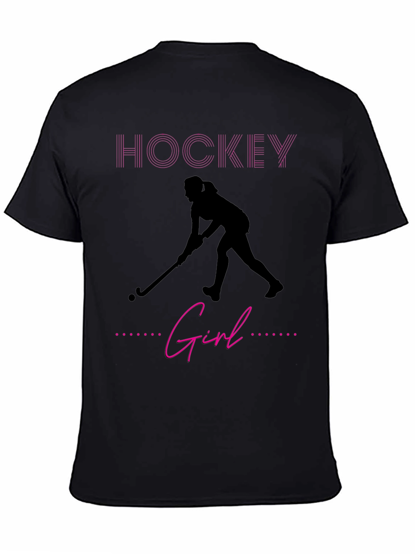 Hockey Girl Graphic Tee - Sporty Black T-Shirt