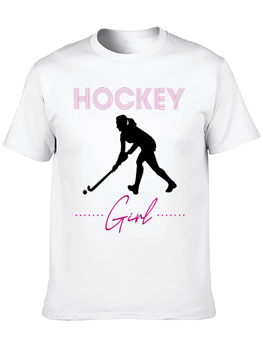 Hockey Girl Graphic Tee - Sporty Black T-Shirt