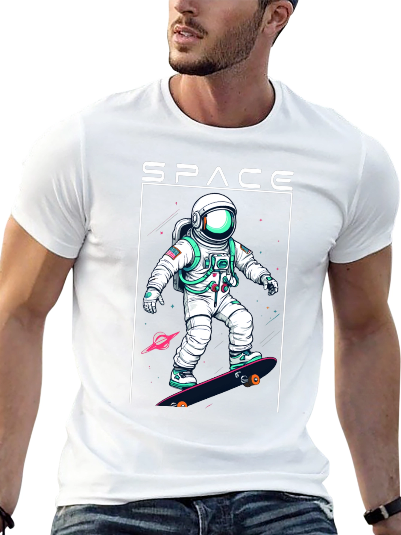 Space Astronaut Skateboard T-Shirt