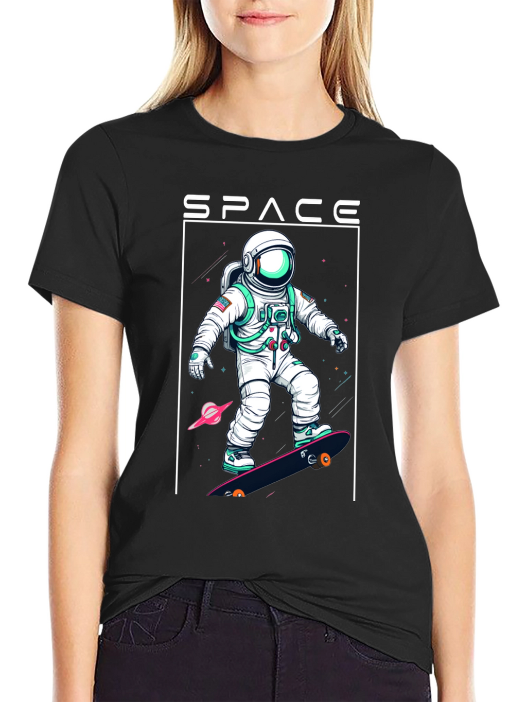 Space Astronaut Skateboard T-Shirt