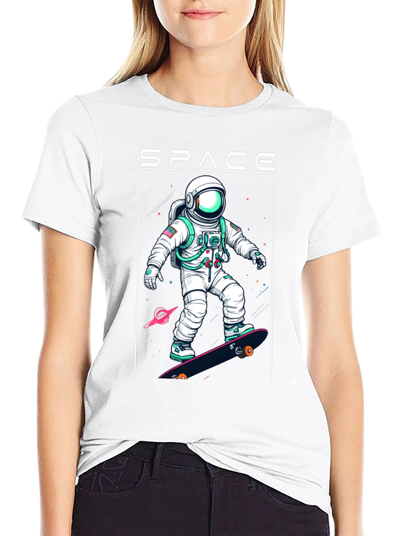Space Astronaut Skateboard T-Shirt