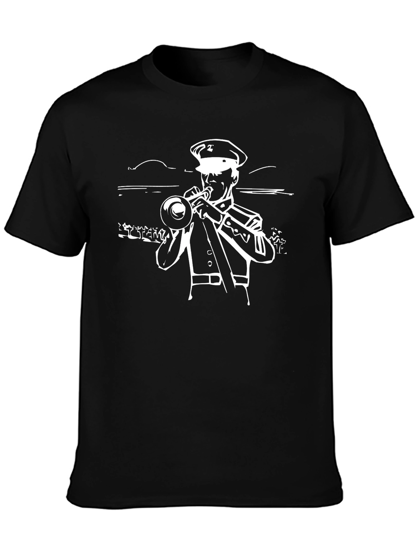 Marching Band Trumpet Player Graphic Tee - Black