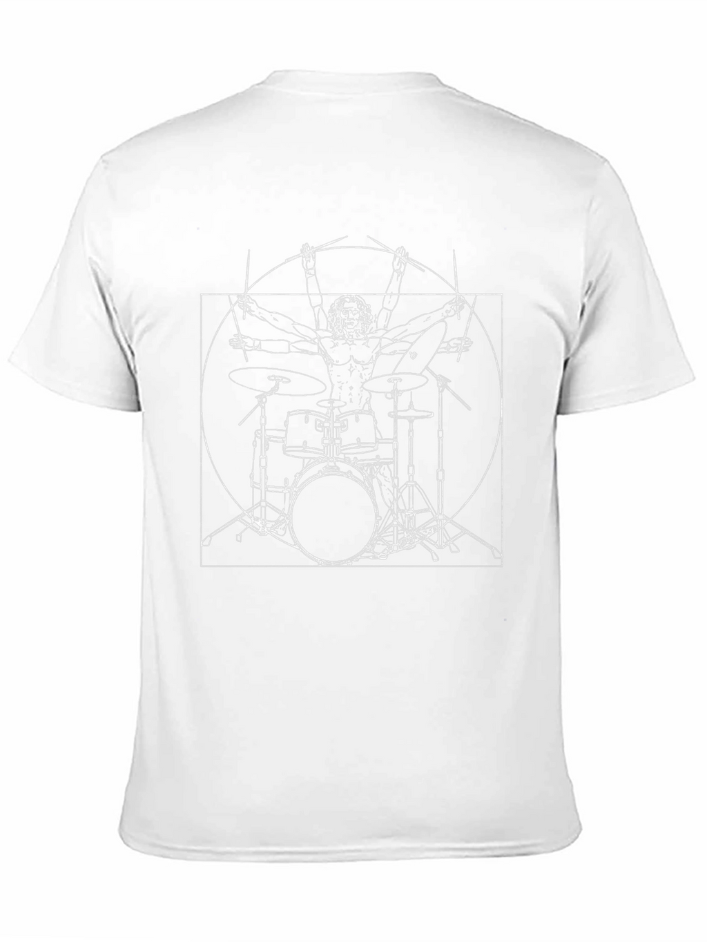 Drummer Vitruvian Man Graphic Tee - Black