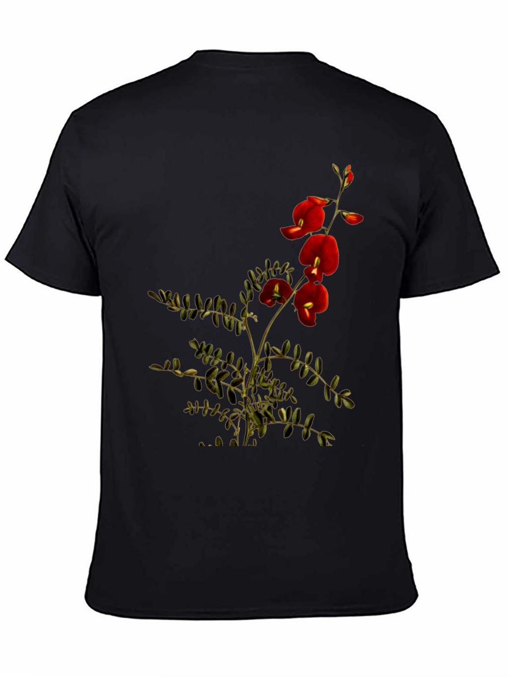 Botanical Print Black T-Shirt