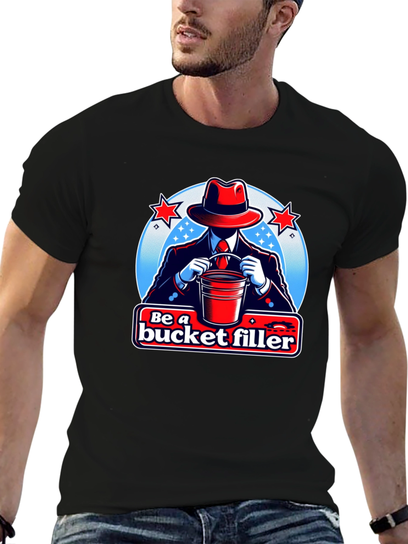 Be a Bucket Filler Graphic T-Shirt - Black