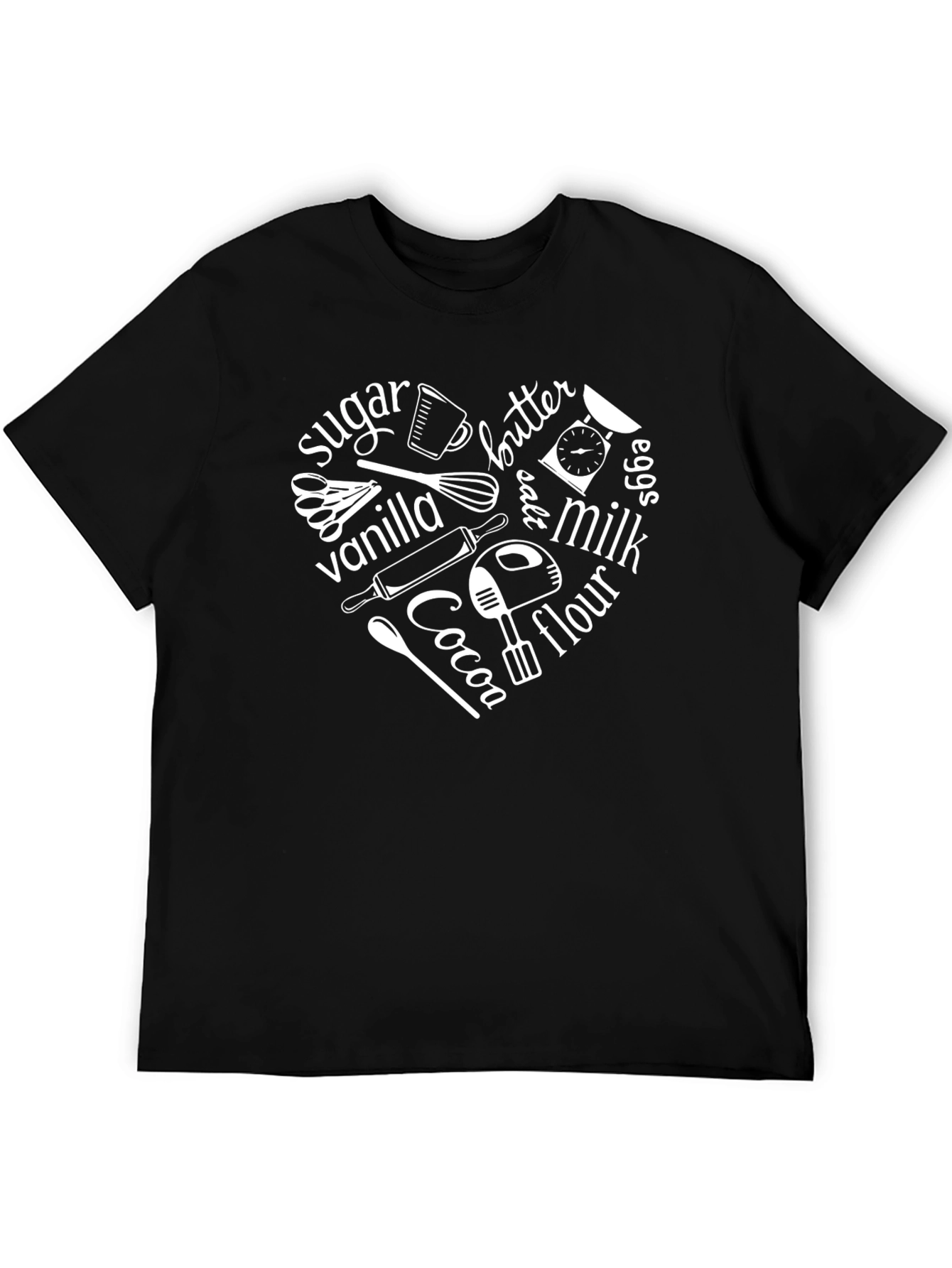 Baking Ingredients Heart Graphic T-Shirt