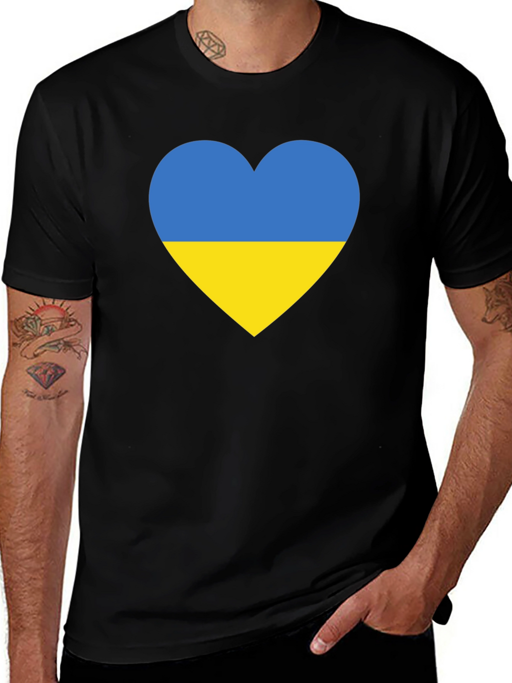 Ukraine Flag Heart T-Shirt