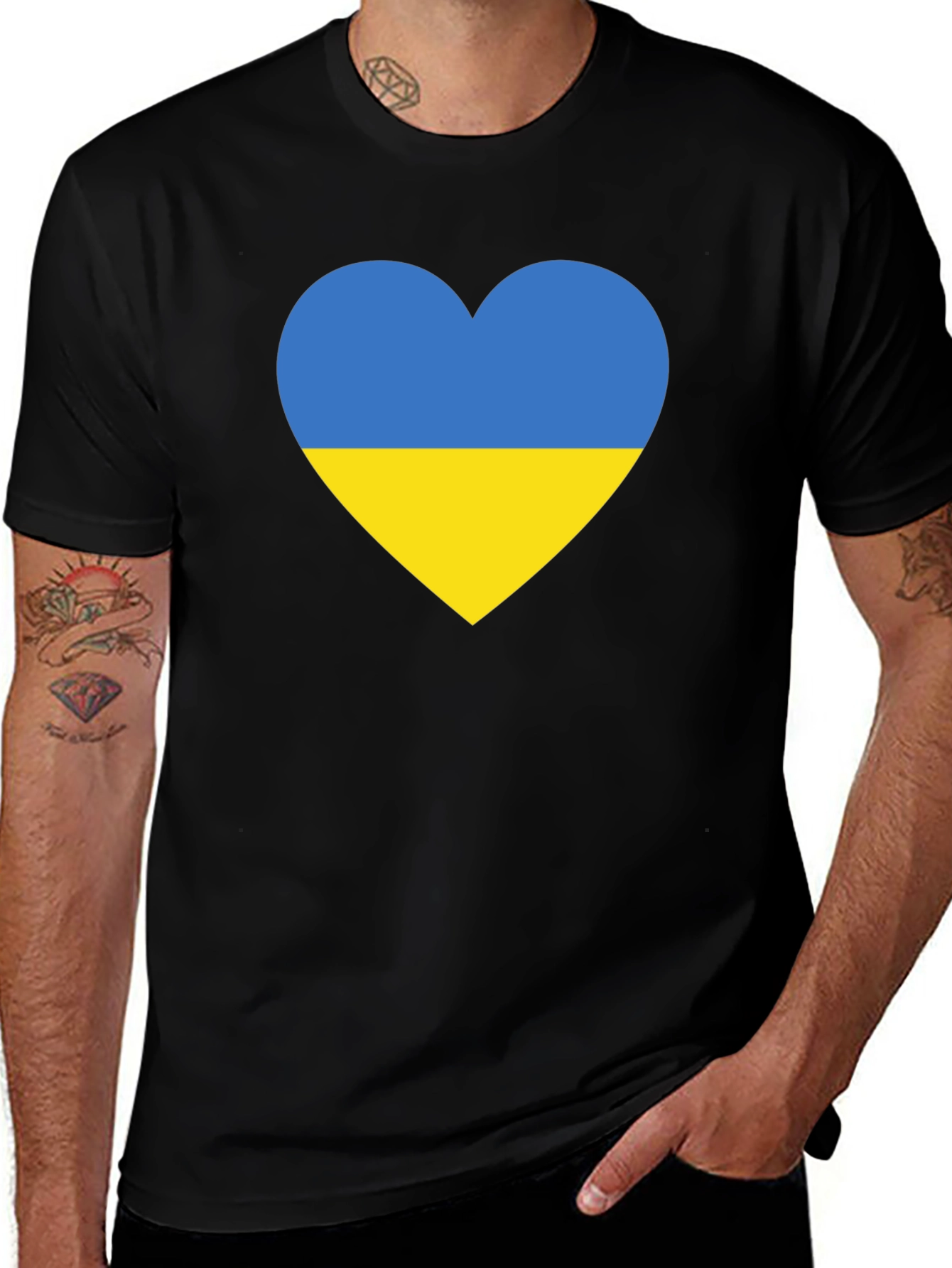 Ukraine Flag Heart T-Shirt