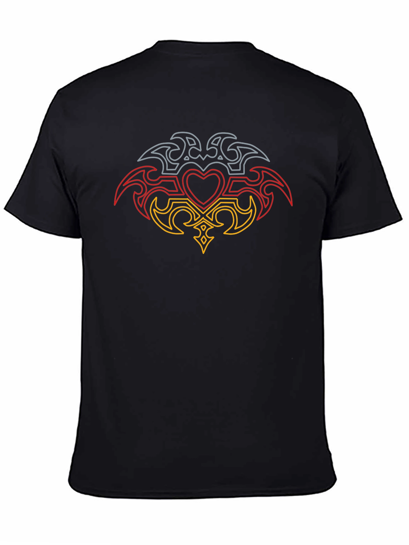 Tribal Heart Germany Flag Mens Black T-Shirt
