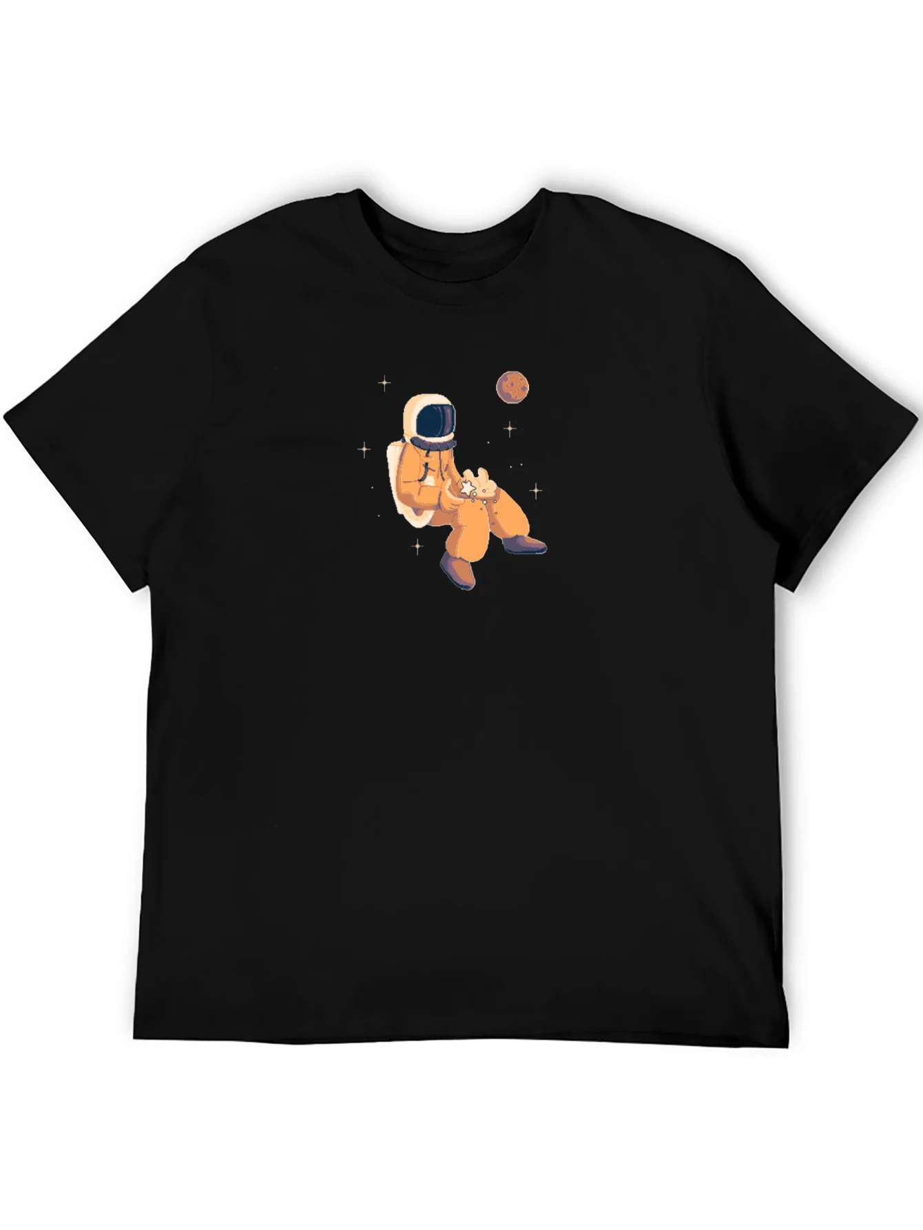Astronaut in Space Black Graphic Tee