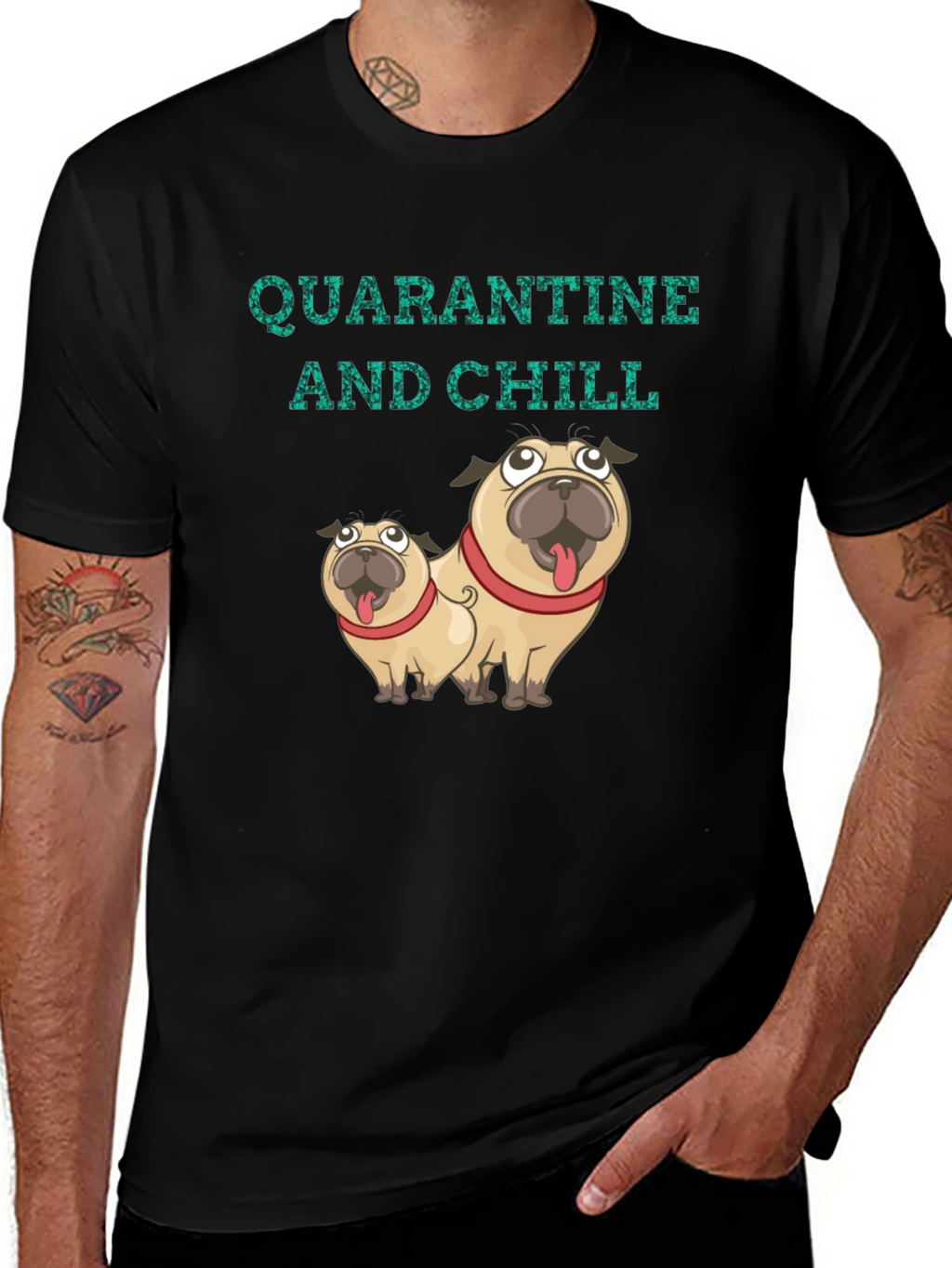 Quarantine & Chill Pug Graphic Tee