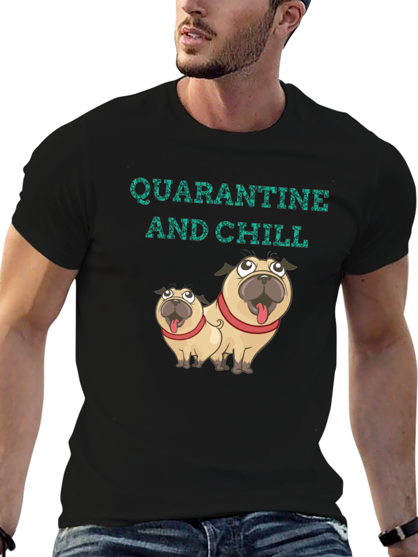 Quarantine & Chill Pug Graphic Tee