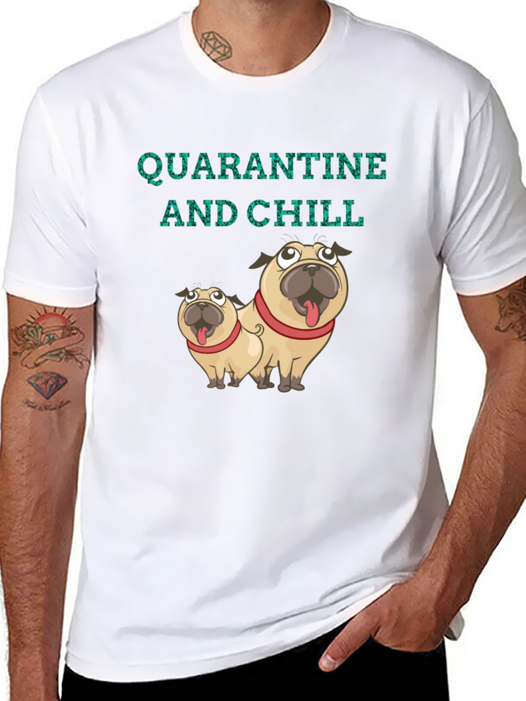 Quarantine & Chill Pug Graphic Tee