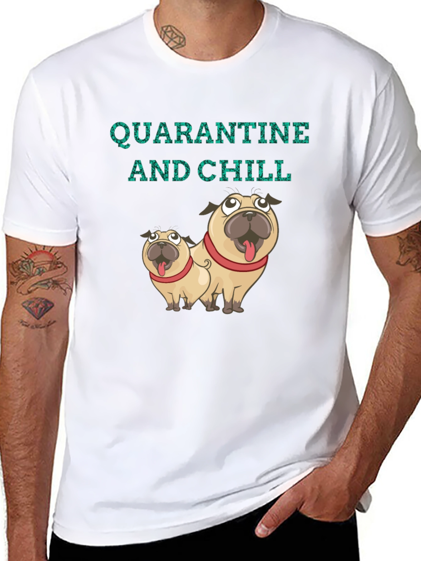 Quarantine & Chill Pug Graphic Tee