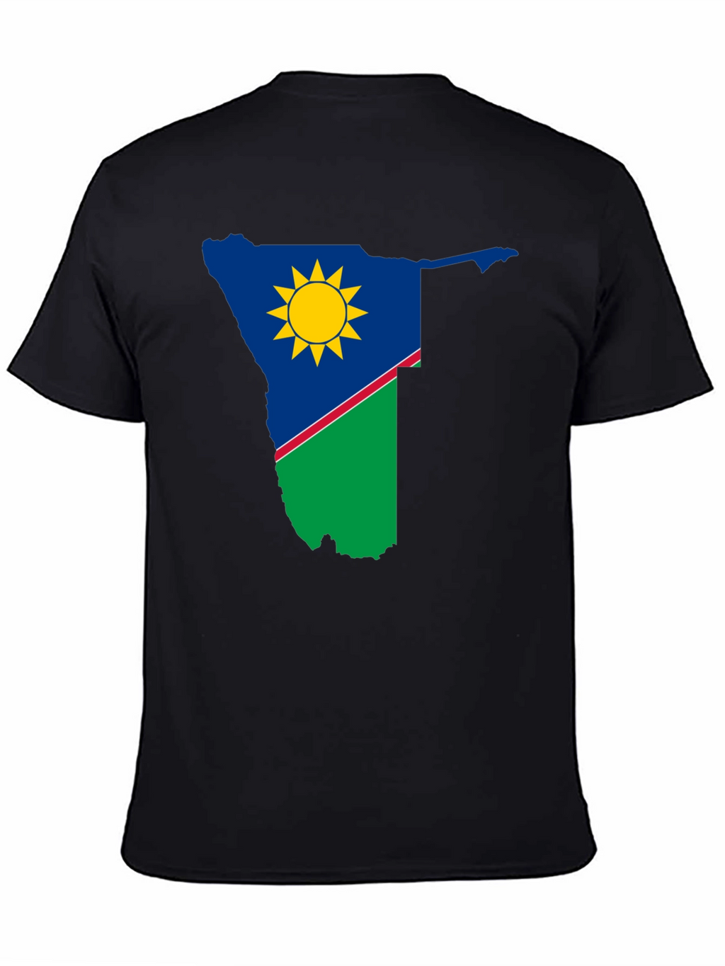 Namibia Flag Graphic T-Shirt - Black