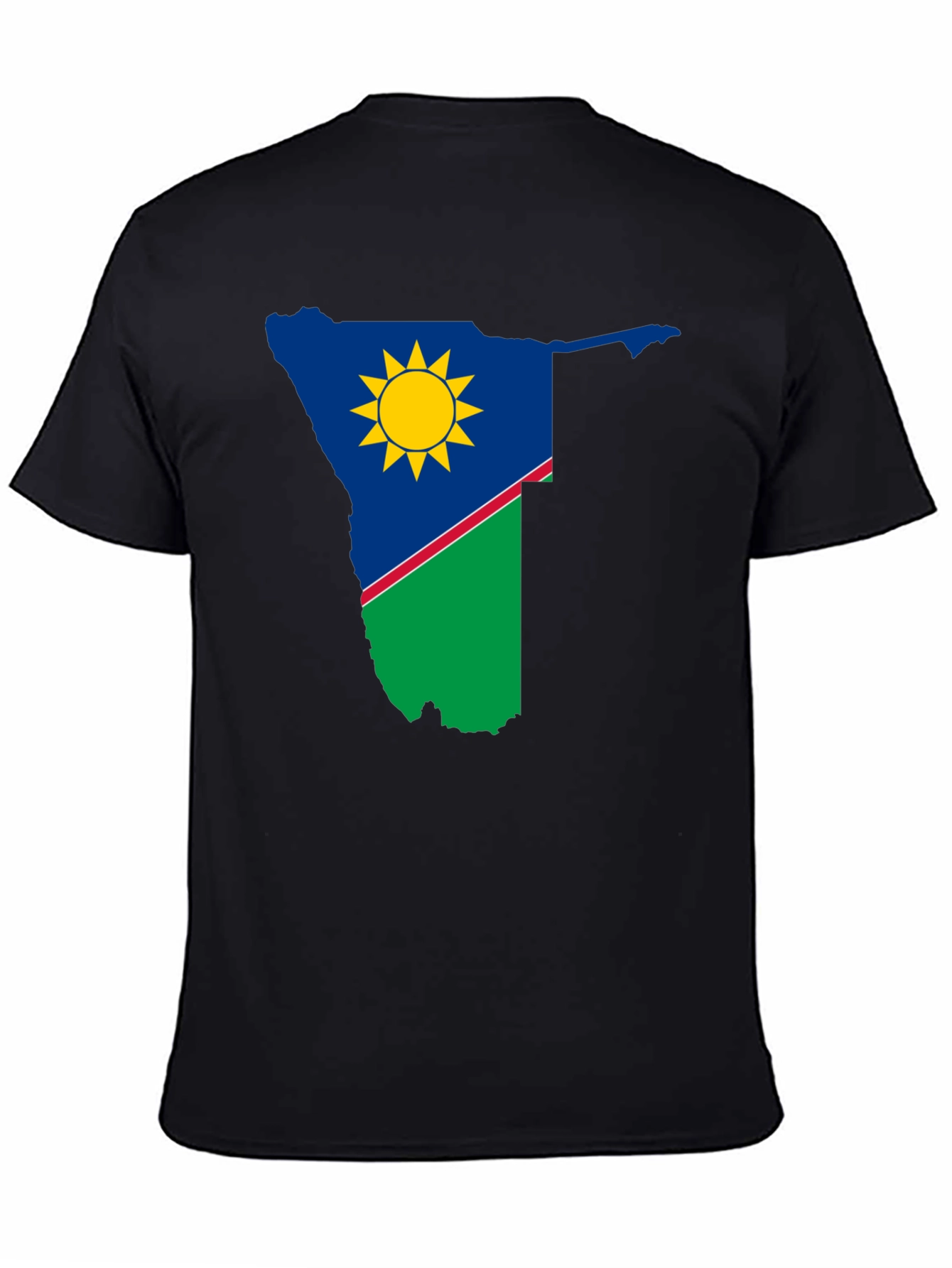 Namibia Flag Graphic T-Shirt - Black