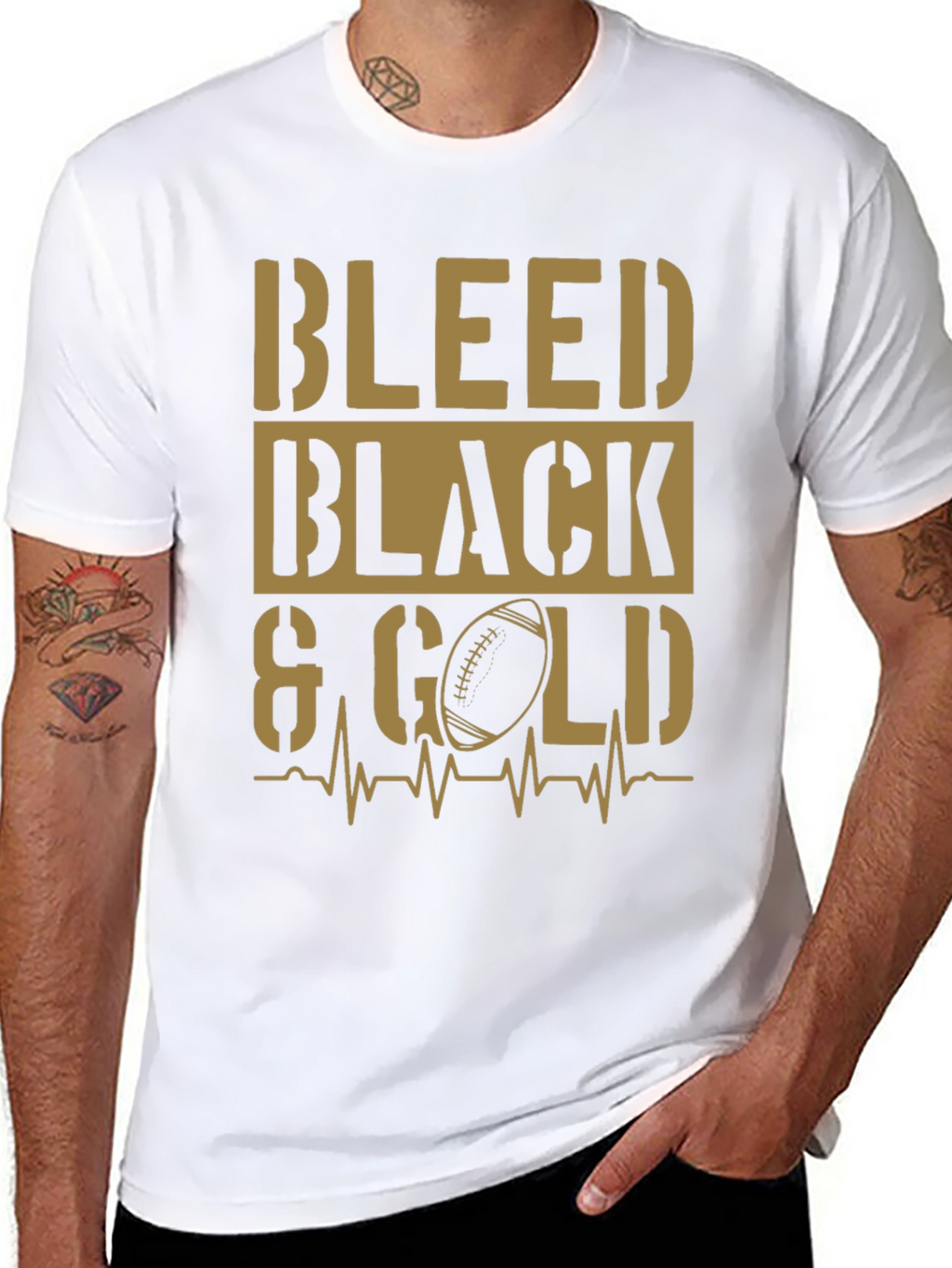 Bleed Black & Gold T-Shirt - Football Fan Apparel