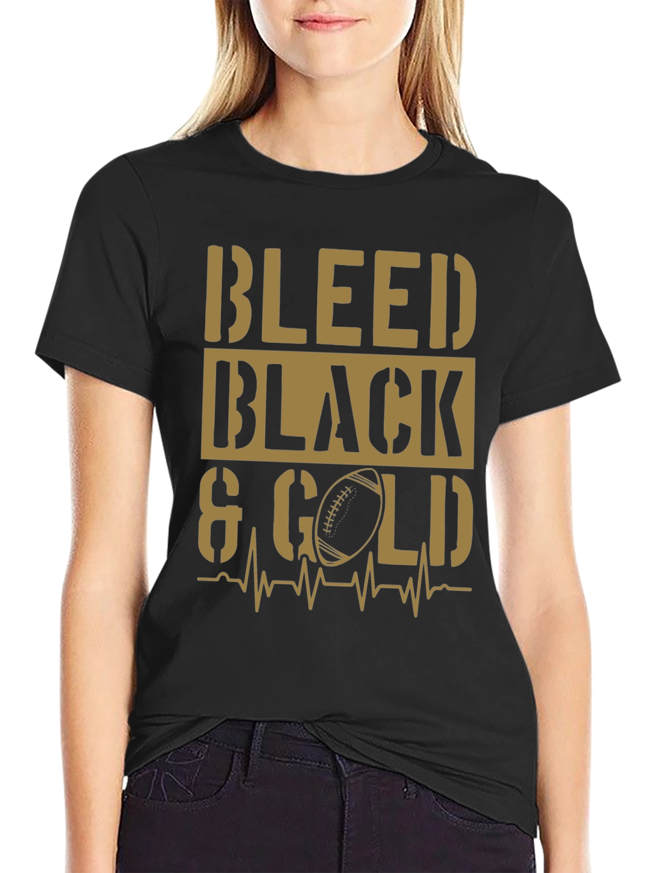 Bleed Black & Gold T-Shirt - Football Fan Apparel