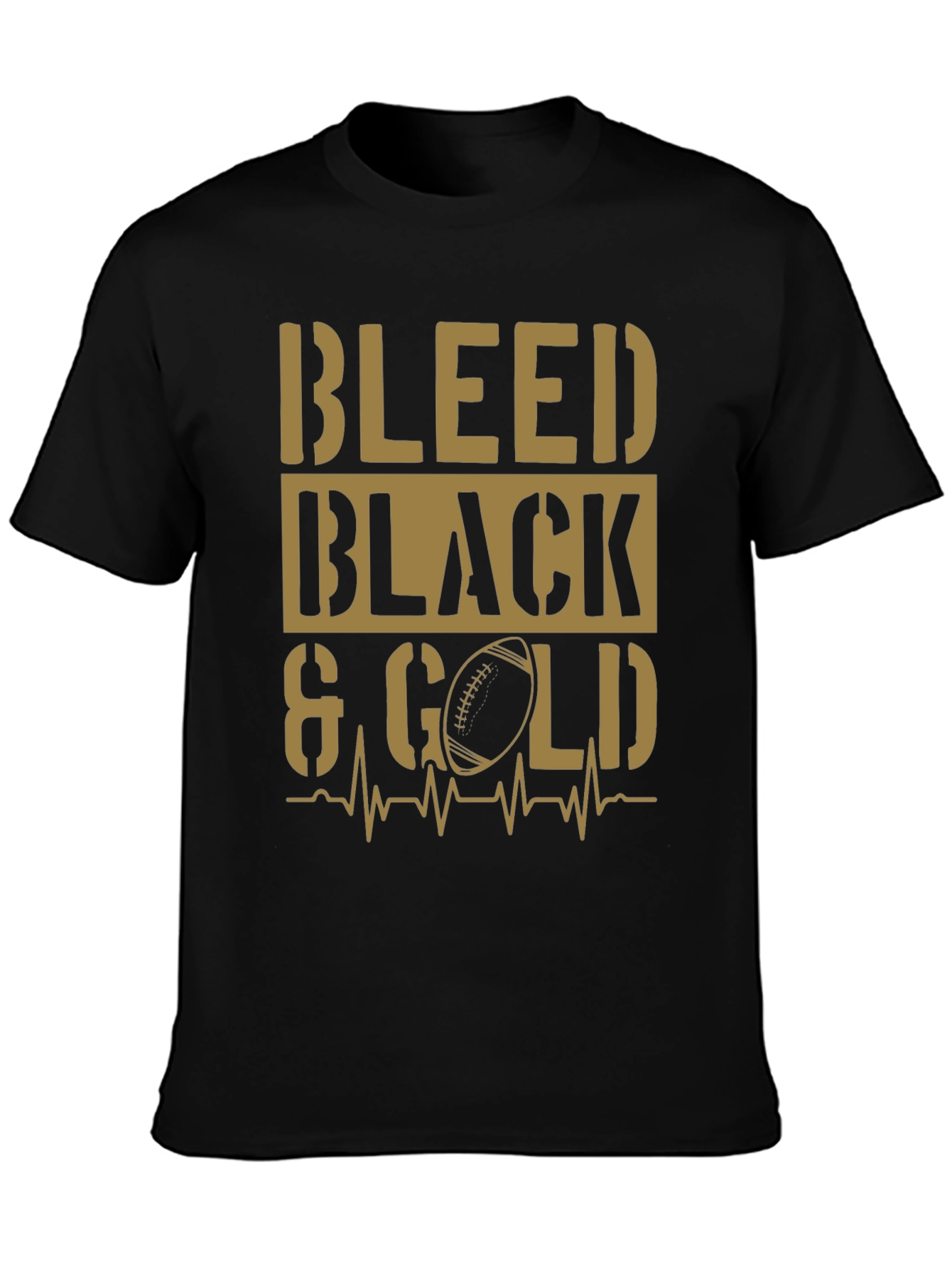 Bleed Black & Gold T-Shirt - Football Fan Apparel