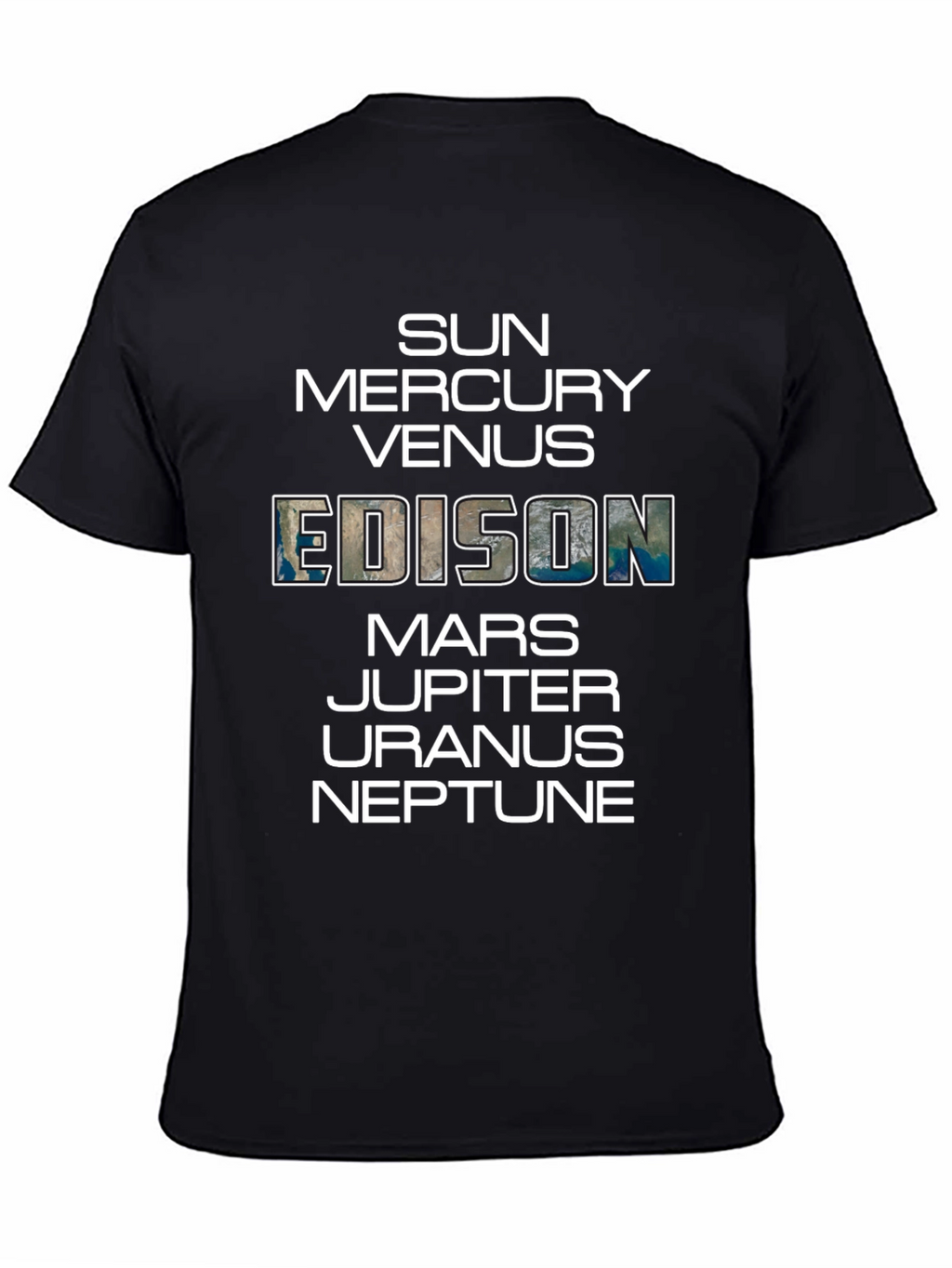 Planets T-Shirt - Space Edison Black Tee