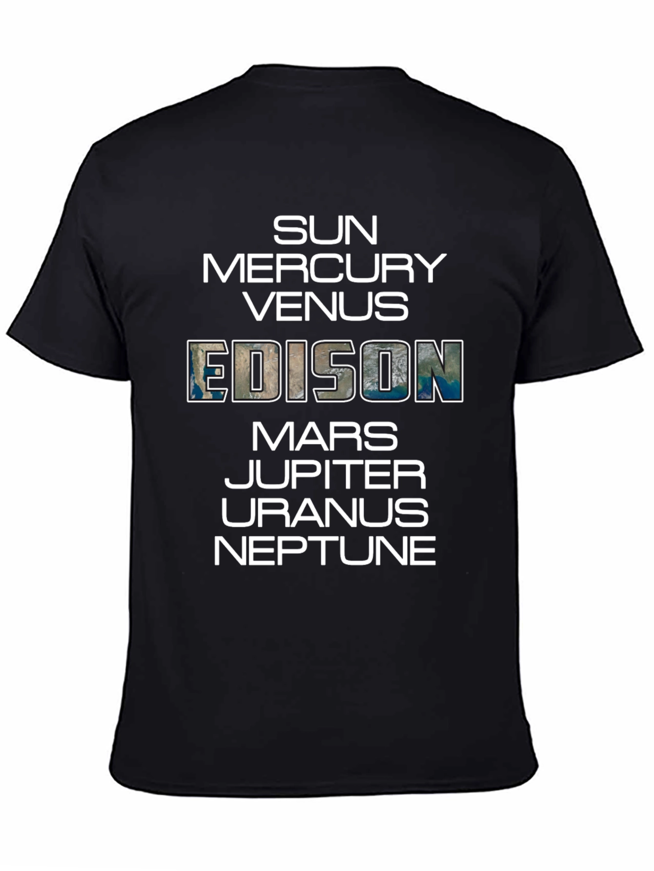 Planets T-Shirt - Space Edison Black Tee