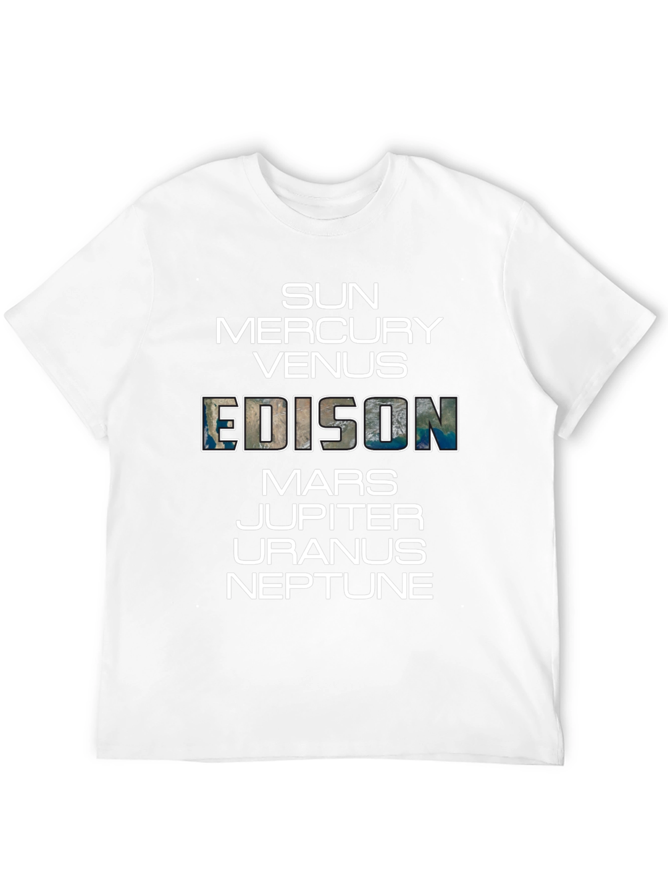 Planets T-Shirt - Space Edison Black Tee
