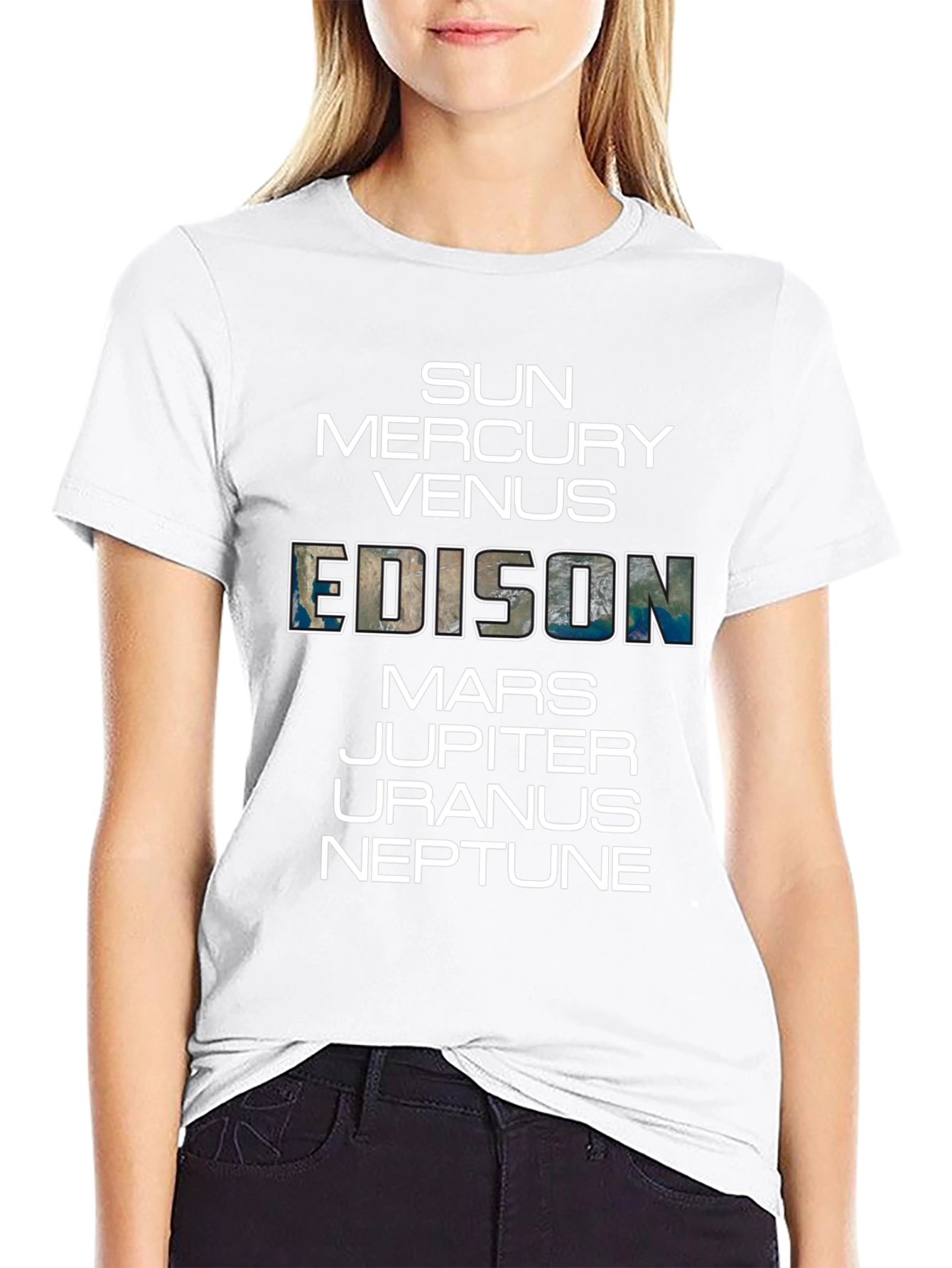 Planets T-Shirt - Space Edison Black Tee