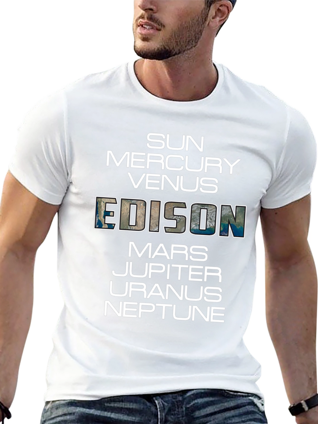 Planets T-Shirt - Space Edison Black Tee