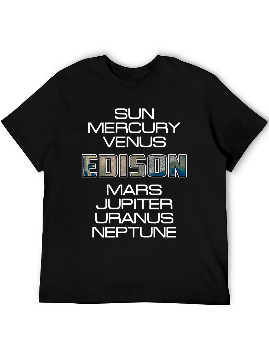 Planets T-Shirt - Space Edison Black Tee