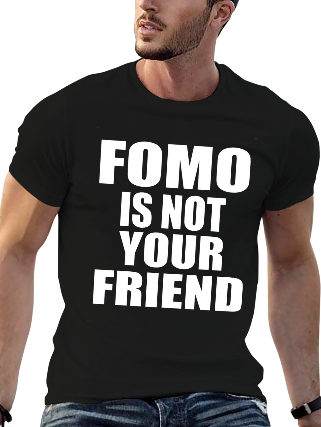FOMO Is Not Your Friend Graphic T-Shirt - Black