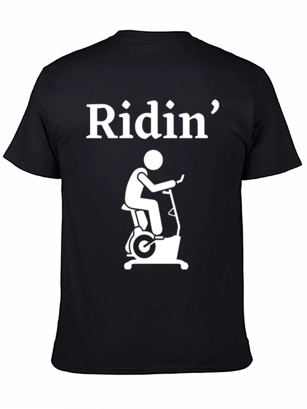 Ridin Exercise Bike Graphic T-Shirt - Black Cotton Tee