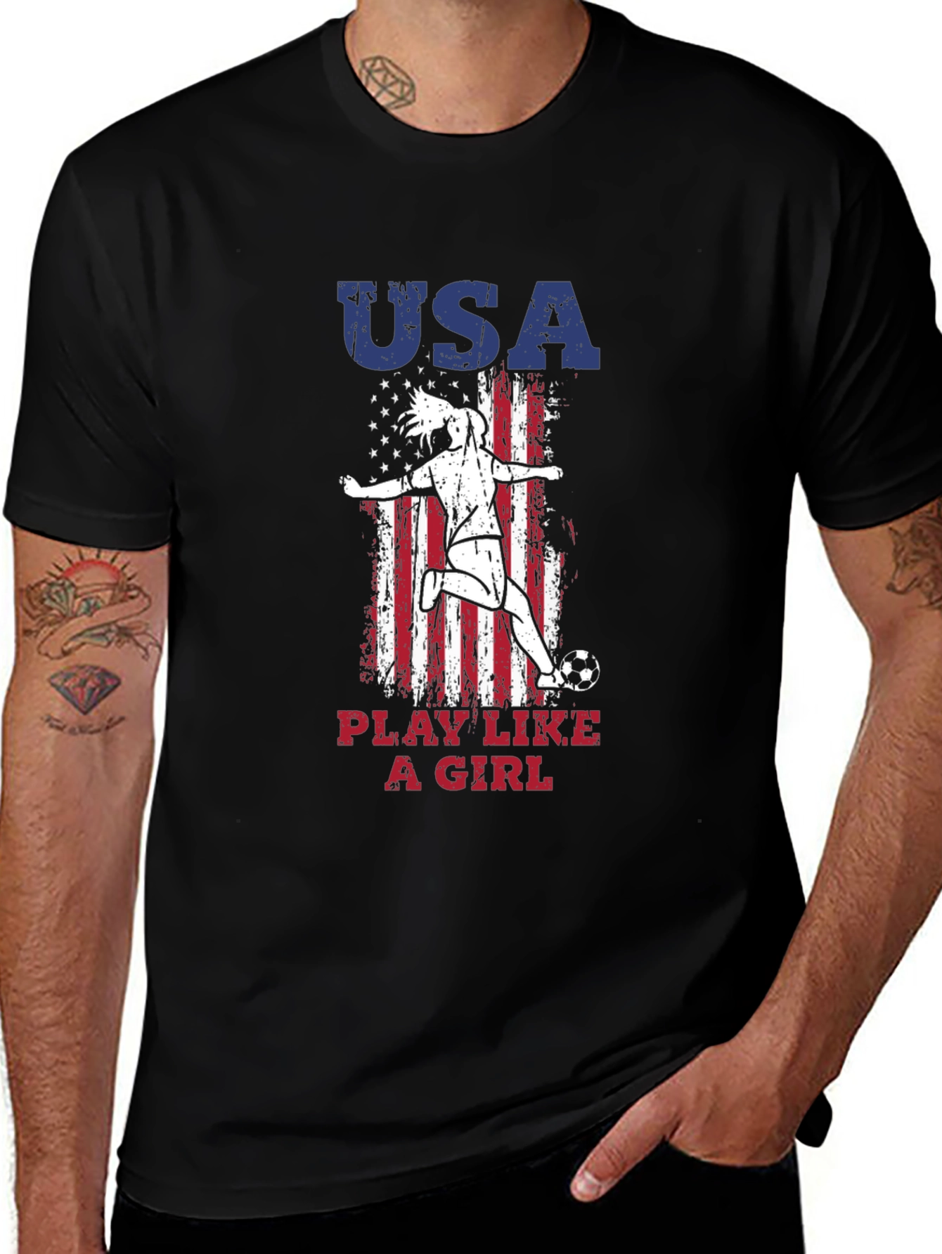 USA Play Like a Girl Soccer T-Shirt