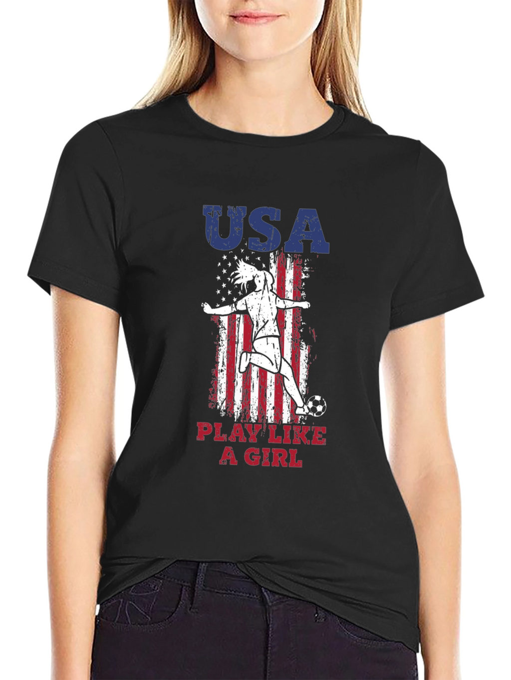 USA Play Like a Girl Soccer T-Shirt