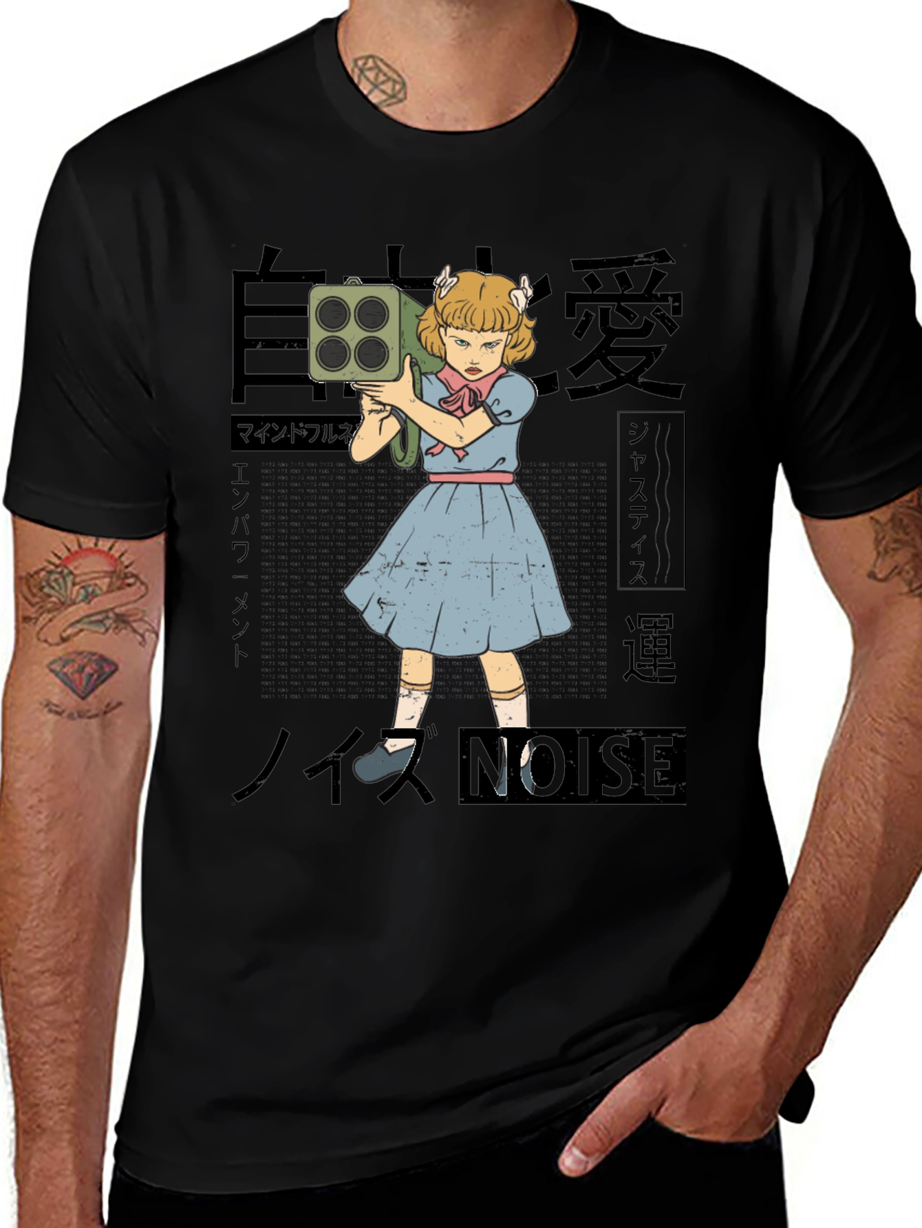 Noise Girl Graphic T-Shirt - Edgy Japanese Inspired Tee