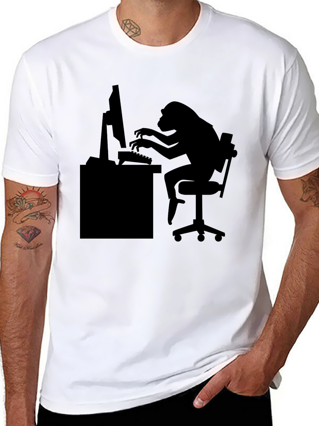 Monkey Coder T-Shirt - Black Graphic Tee