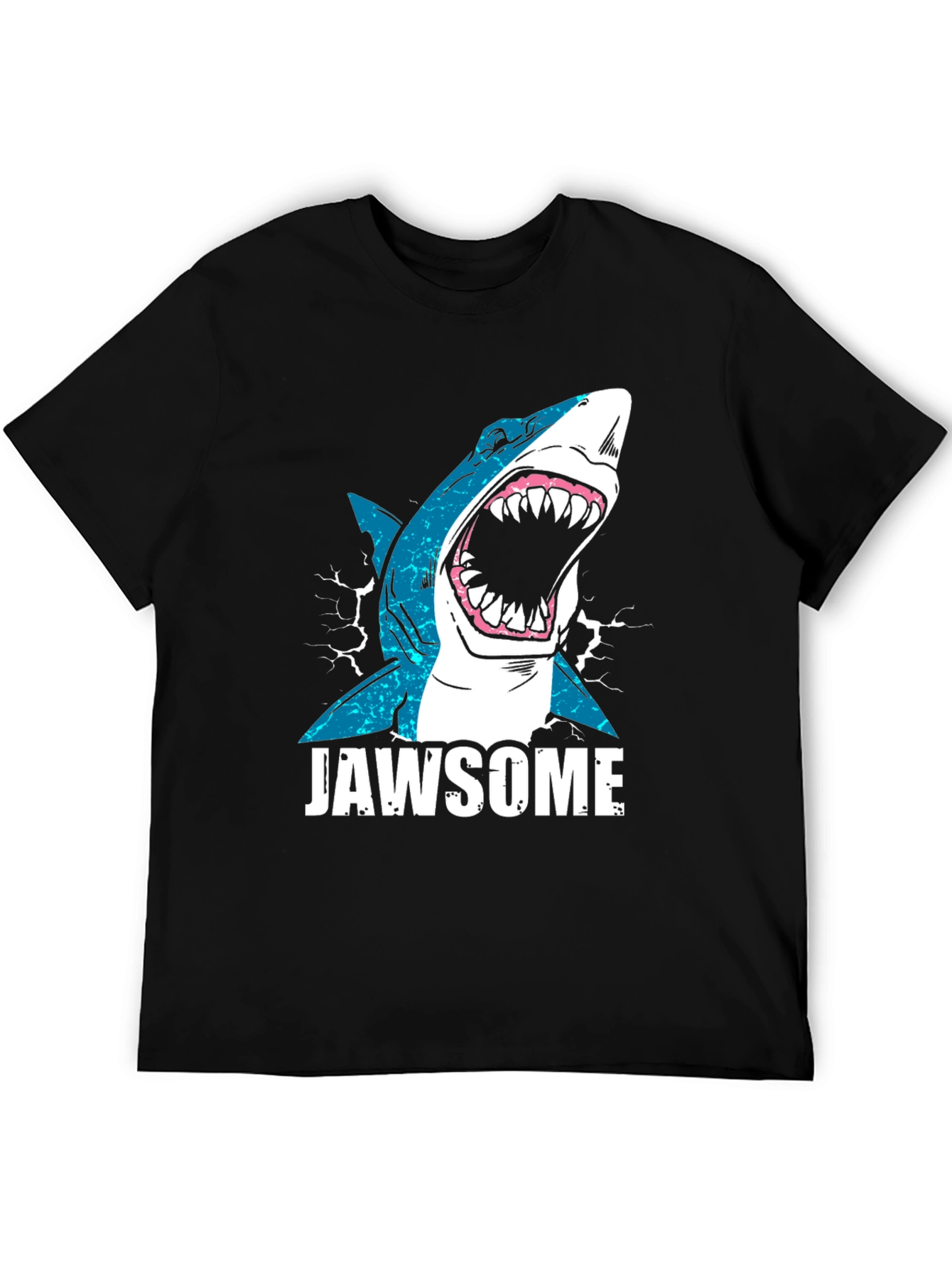Jawsome Shark Graphic Tee - Black Cotton T-Shirt