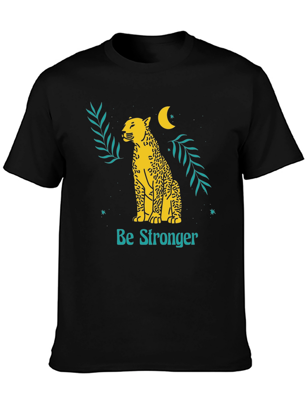 Be Stronger Leopard Graphic Tee - Black