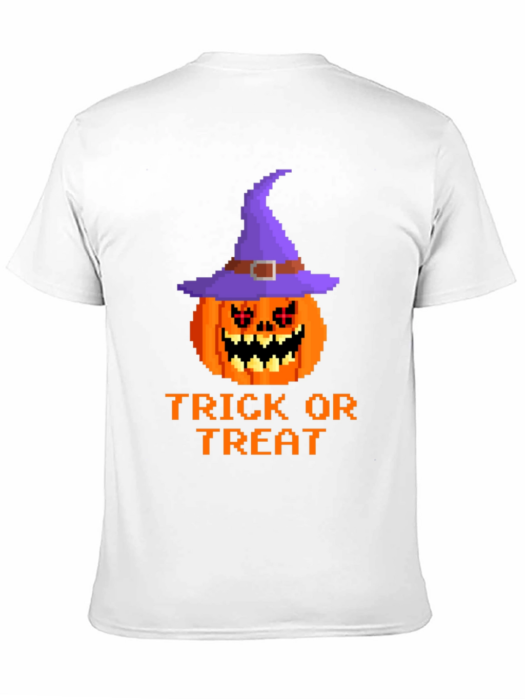 Halloween Pixel Pumpkin Witch Hat T-Shirt
