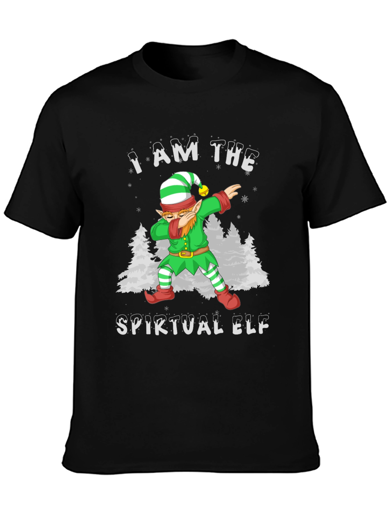 Spiritual Elf Dabbing Christmas Graphic Tee