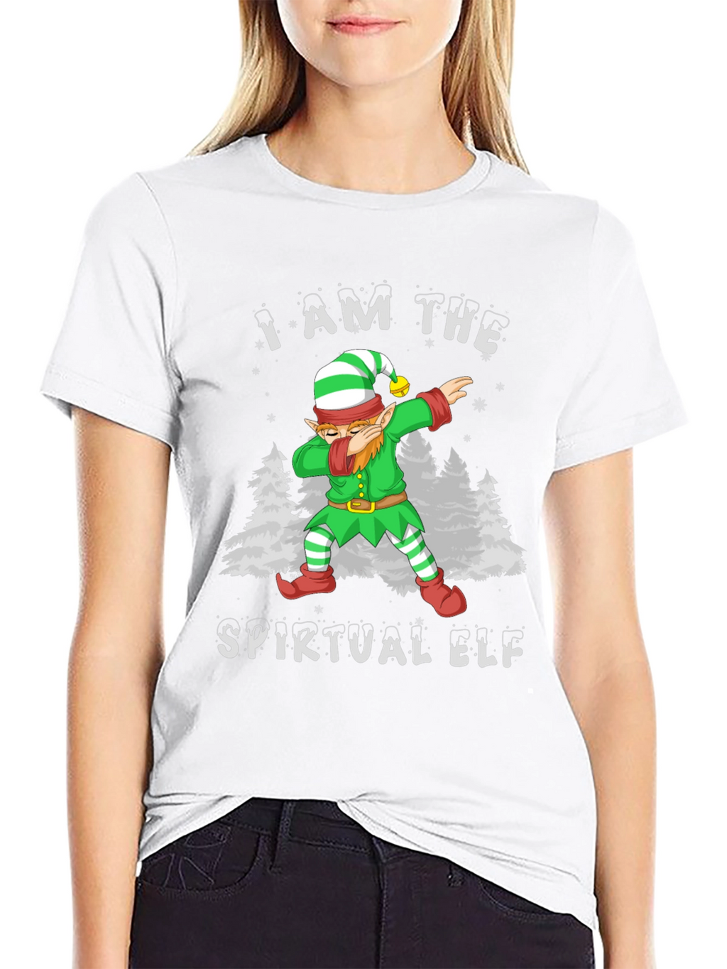 Spiritual Elf Dabbing Christmas Graphic Tee