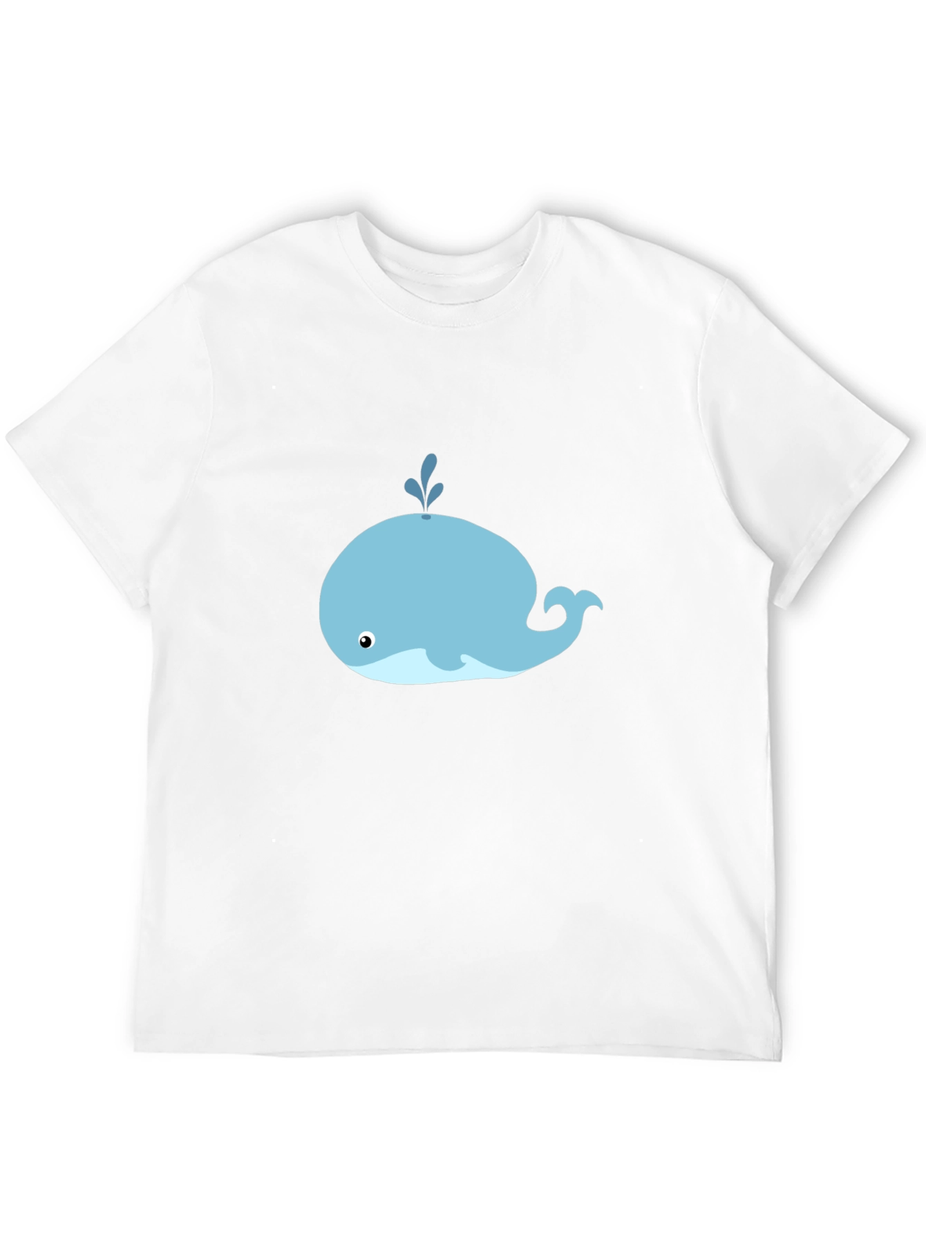 Cute Whale Graphic Tee - Black Cotton T-Shirt