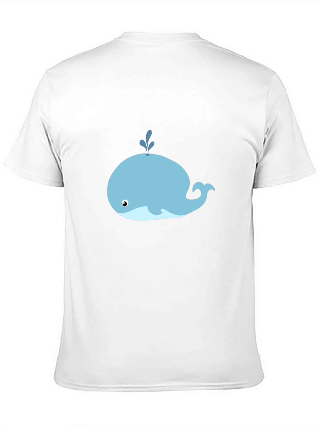 Cute Whale Graphic Tee - Black Cotton T-Shirt