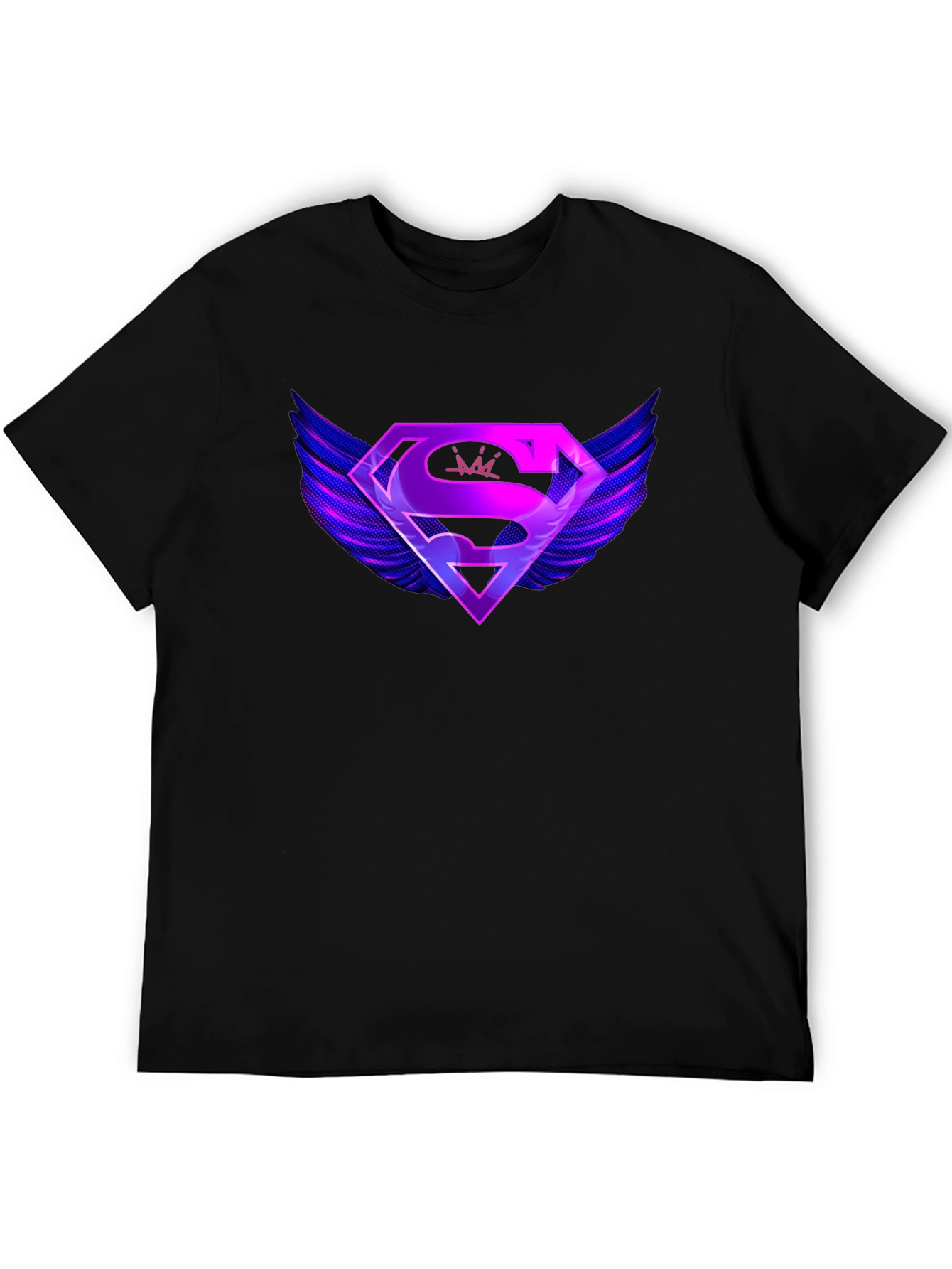 Winged Superhero Logo Graphic T-Shirt
