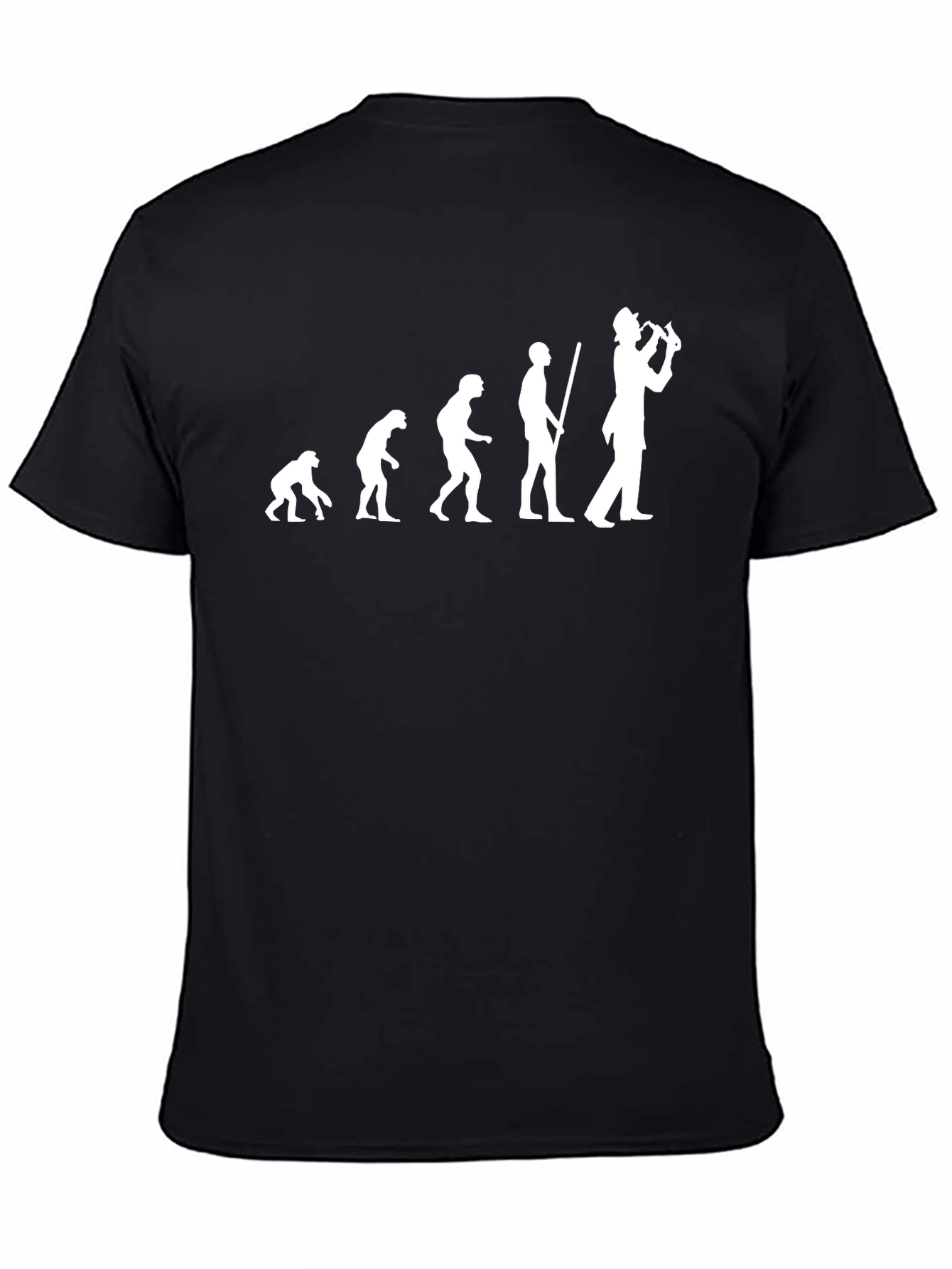 Evolution of Saxophone Player Black T-Shirt